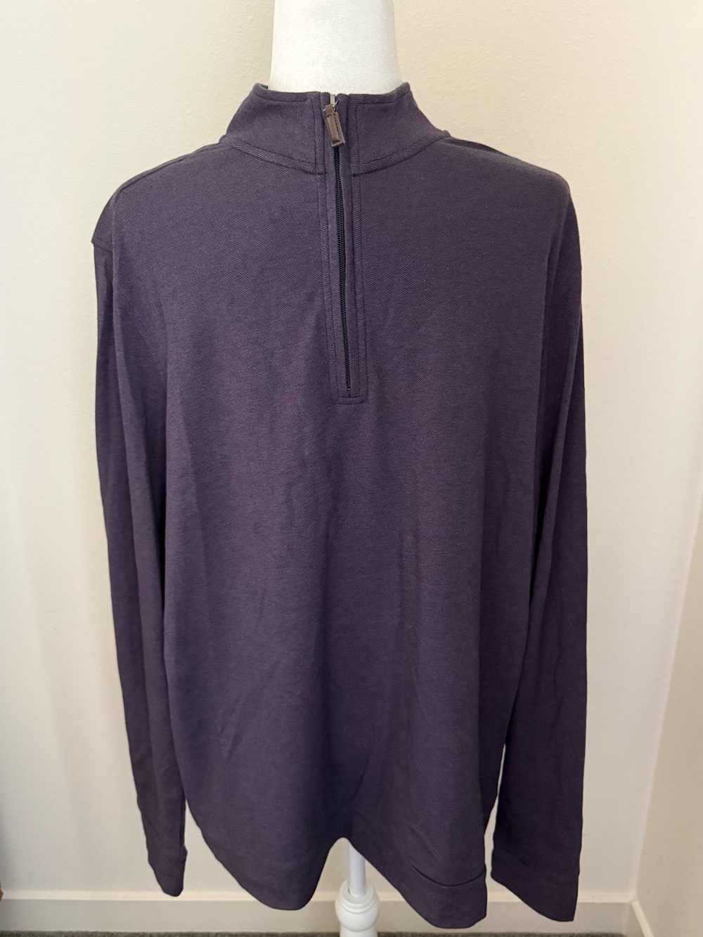 Fairlane Performance Pique Quarter Zip Purple Sweater